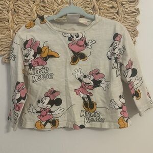 Zara Disney baby Minnie Mouse long sleeve shirt size 9-12